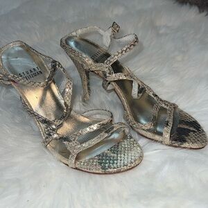 Stuart Weitzman Metallic Snakeskin Heel